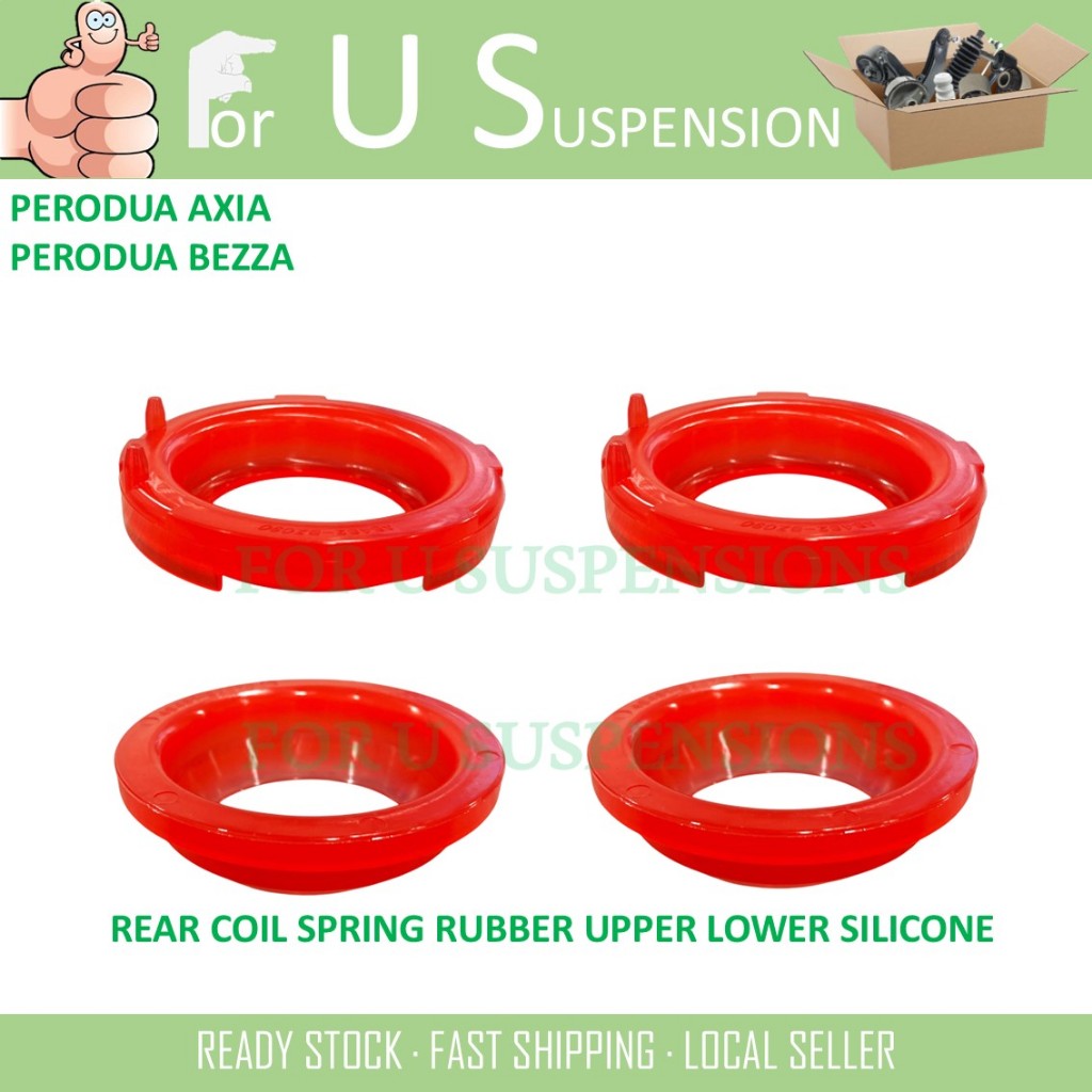 1SET 4 PIECES RED SILICONE REAR COIL SPRING RUBBER (STANDARD) - PERODUA ...