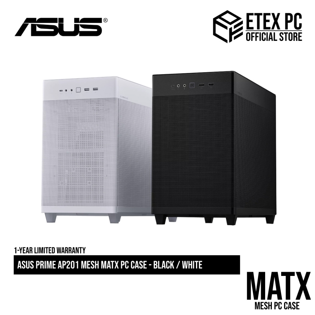 ASUS Prime AP201 Mesh mATX PC Case - Black / White | Shopee Philippines