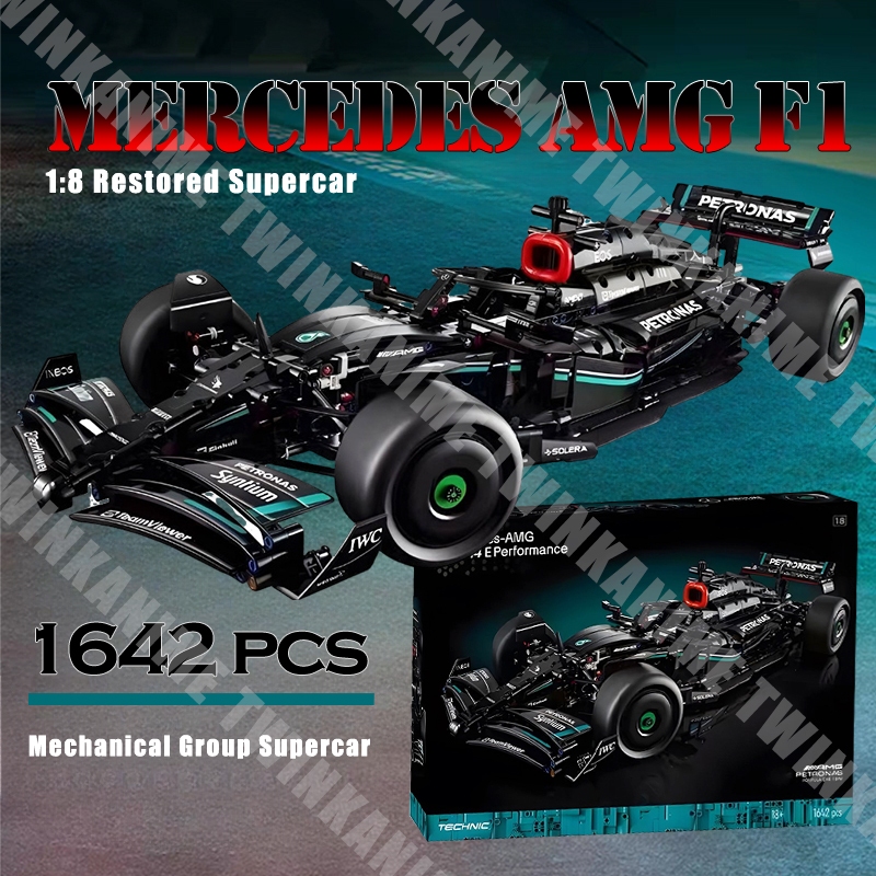 Mercedes AMG F1 Bricks 1:8 Supercar Compatible Mechanical Group Model ...
