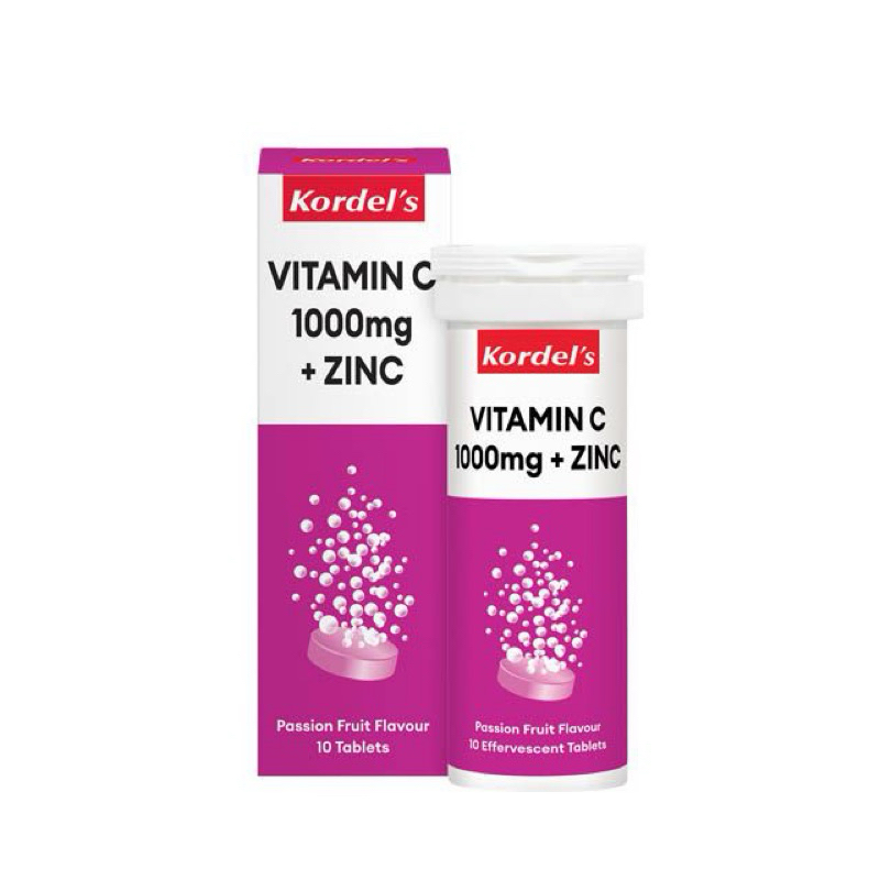 Kordel’s Vitamin C 1000mg + Zinc Passion Fruit Effervescent Tablet (3 x ...