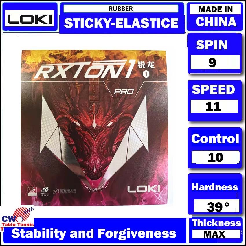 Loki Rxton 1 Pro Semi Sticky Elastic Table Tennis Rubber Getah Ping ...