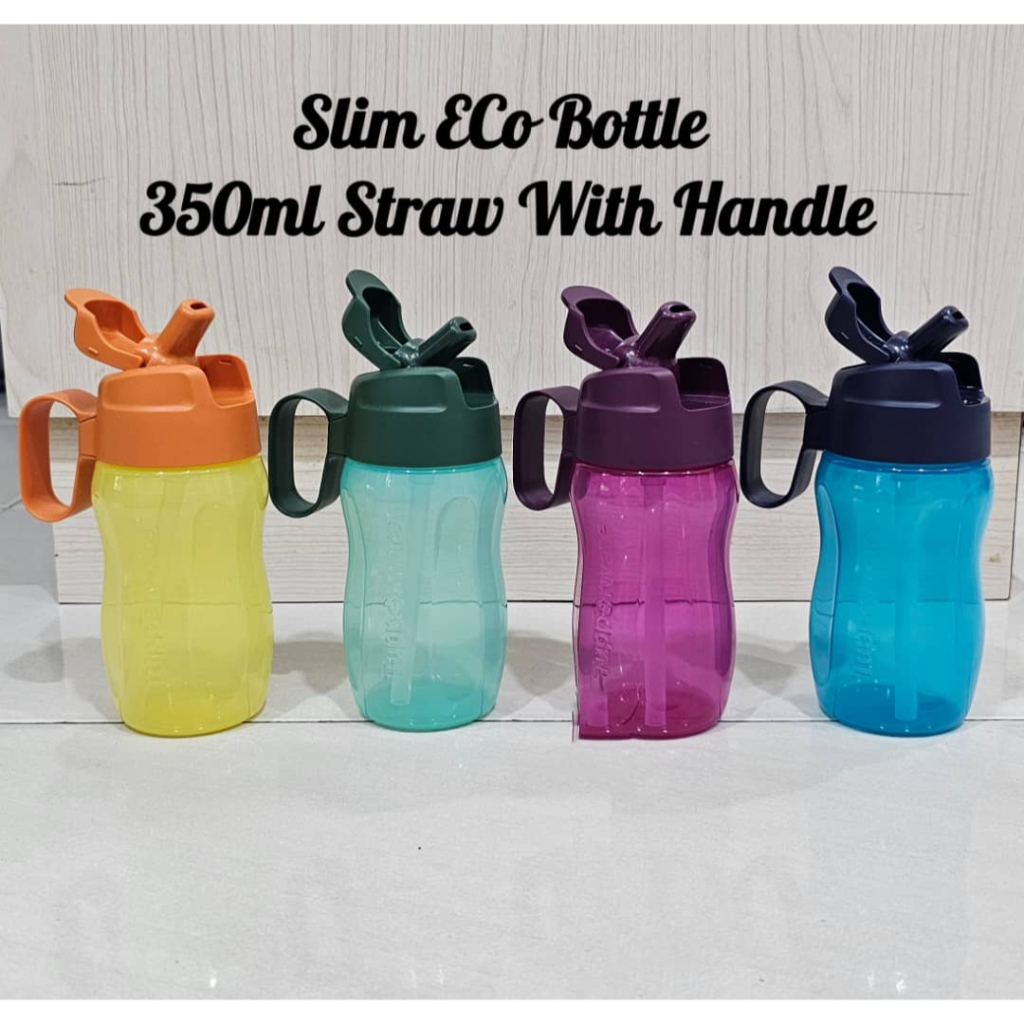 Tupperware Mini Slim Eco Bottle 310ml with straw + Handle | Shopee ...