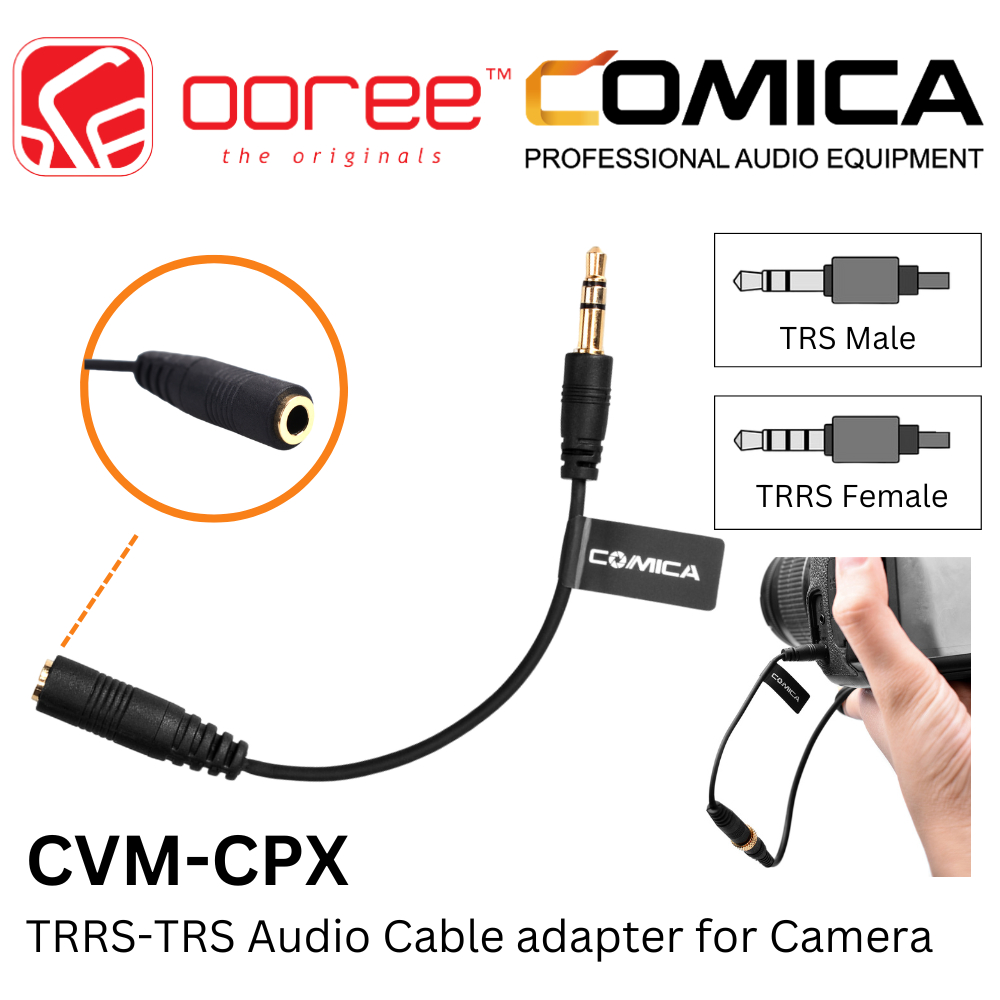 COMICA CVM-CPX TRRS-TRS AUDIO CABLE ADAPTER FOR CAMERA WITH TPE CABLE ...