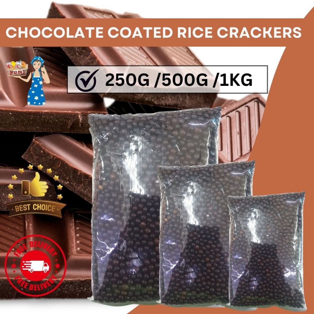 CHOCOLATE COATED RICE CRACKERS-250G/500G/1KG | Shopee Philippines