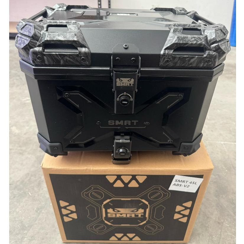 SMRT Rear Motorcycle Top Box ABS 45 Liter ABS With Base Plate + Inner ...