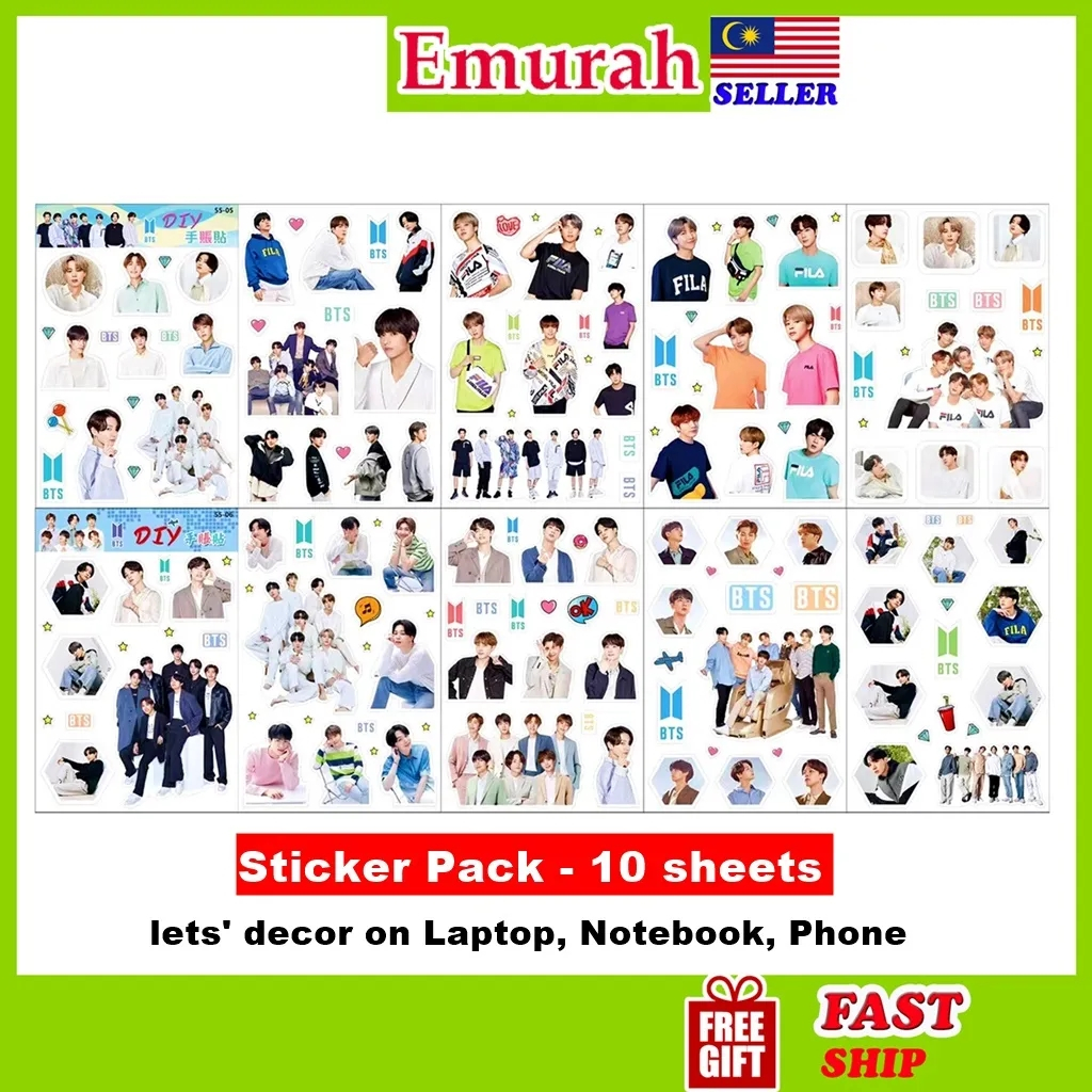 BT Sticker KPOP Sticker (10 sheets) | Shopee Philippines