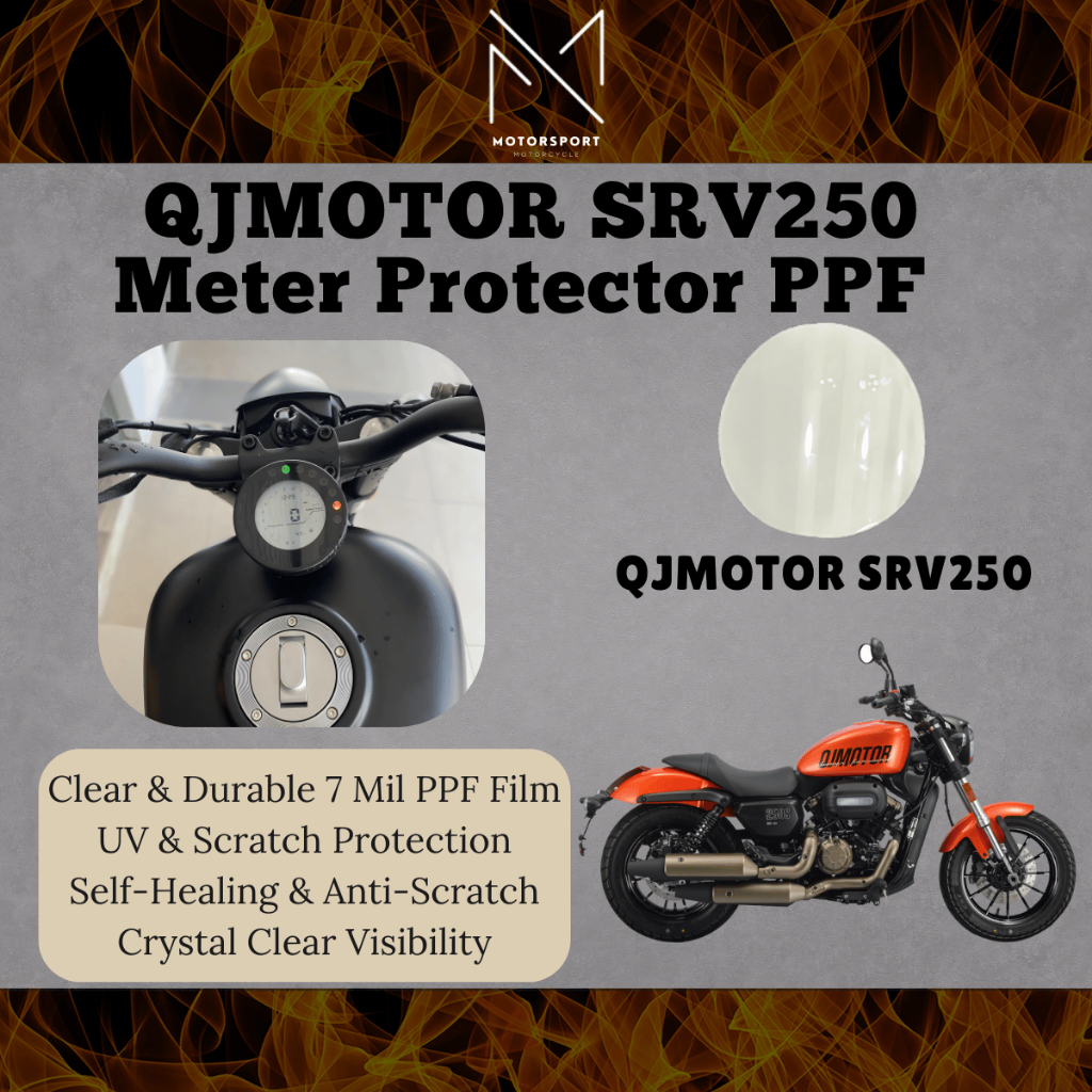 QJMOTOR SRV 250 Meter Protector Motorcycle Clear PPF Screen Protector ...