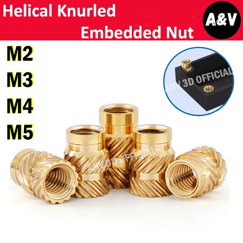 [M2 M3 M4 M5] Helical Knurled Embedded Nut / Heat Threaded Inserts ...