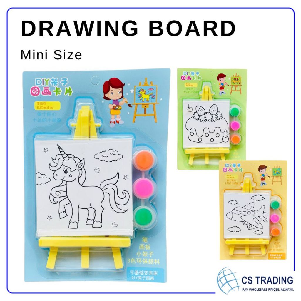 Mini Children Drawing Painting Coloring Board 9cm x 9cm | Shopee ...