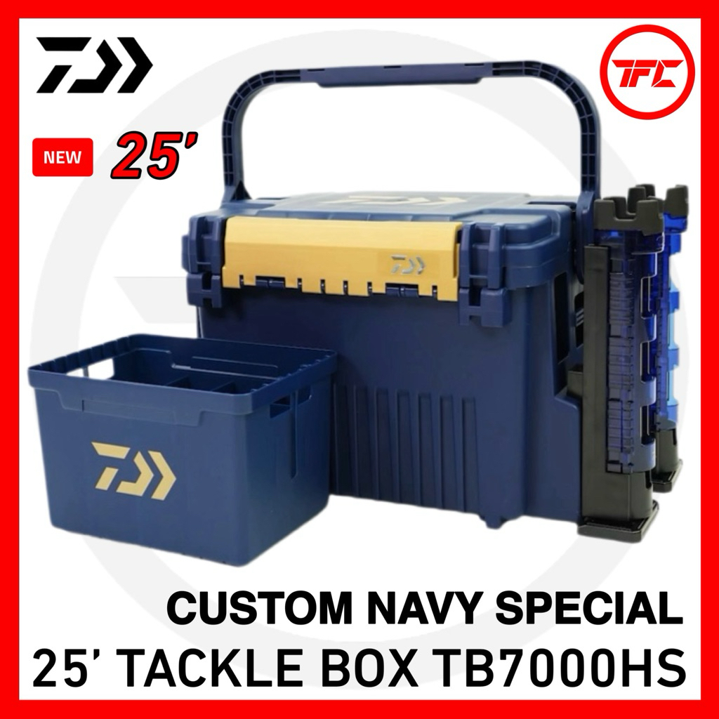 Daiwa Tackle Box With Handle Stopper – Models TB3000HS, TB4000HS, TB4500HS, TB5000HS, Storage & Seat