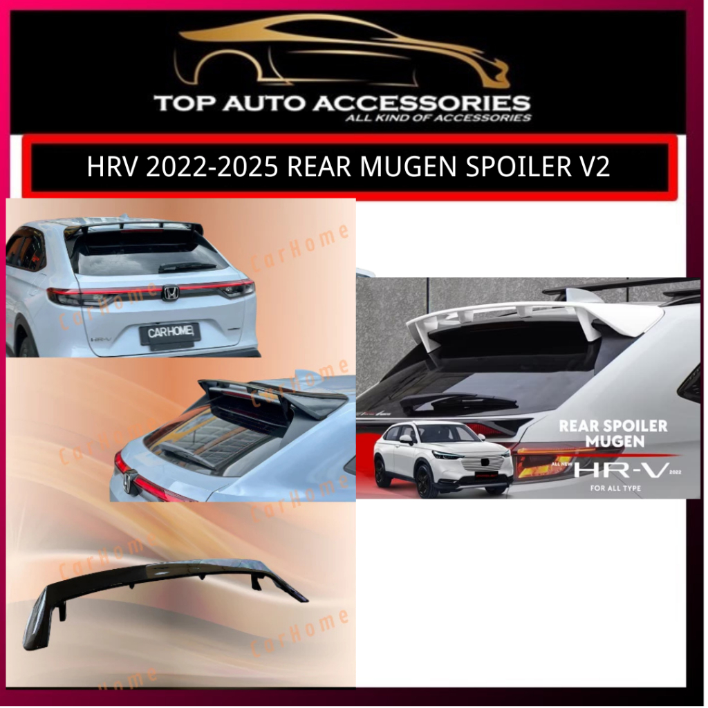 HONDA HRV 2022-2025 REAR MUGEN V2 Spoiler GLOSSY BLACK ABS | Shopee ...