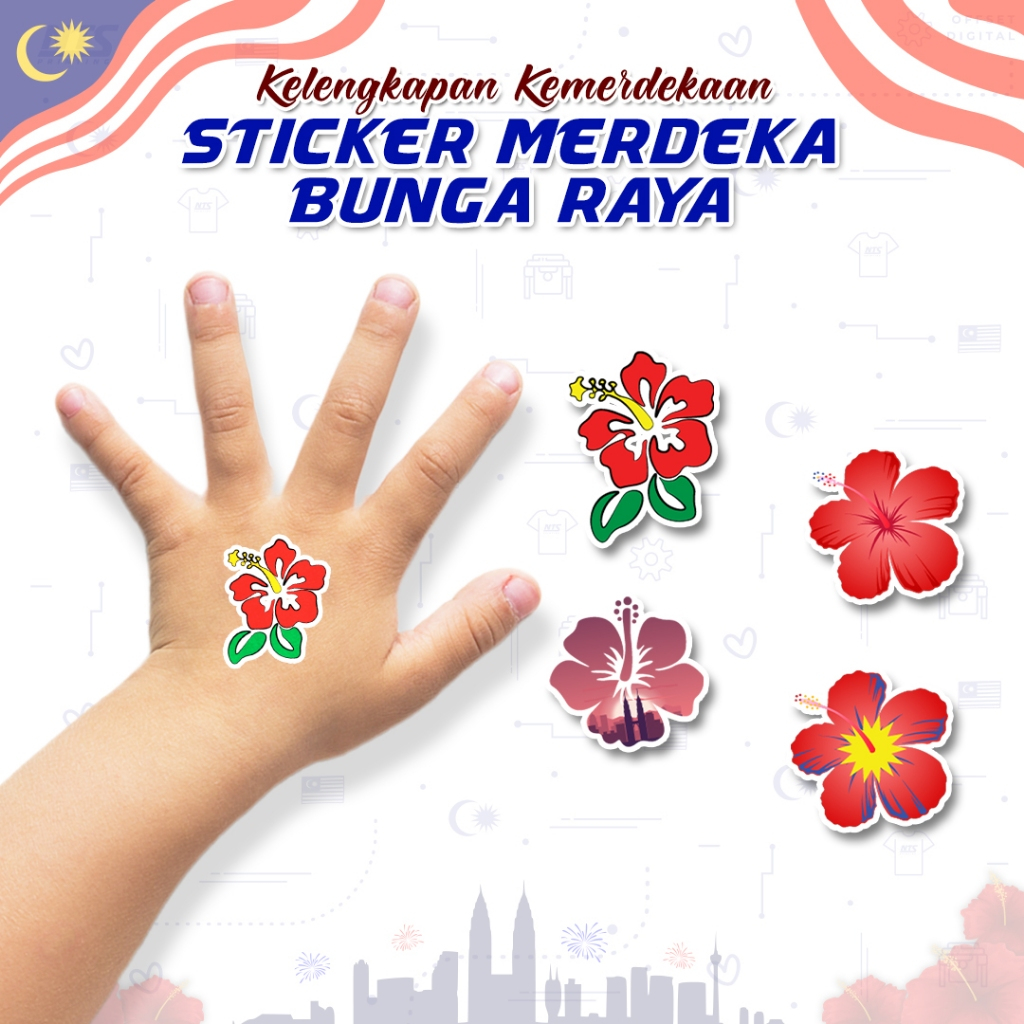 MERDEKA STICKER - RAYA FLOWERS / MERDEKA / PATRIOTIC DECORATIONS ...