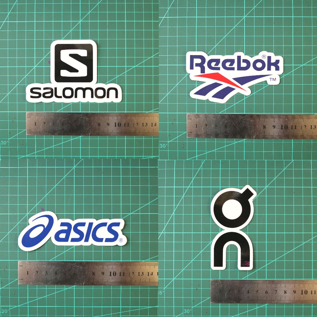 Sticker ( Salomon, Reebok, Asics, On Cloud ) Waterproof Sticker Vinyl ...