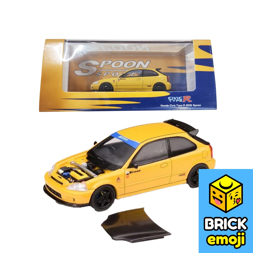 Figurine Miniature Honda Civic Type R (EK9) Custom Spoon Sunlight - MotorHelix 1:64 - Neuf