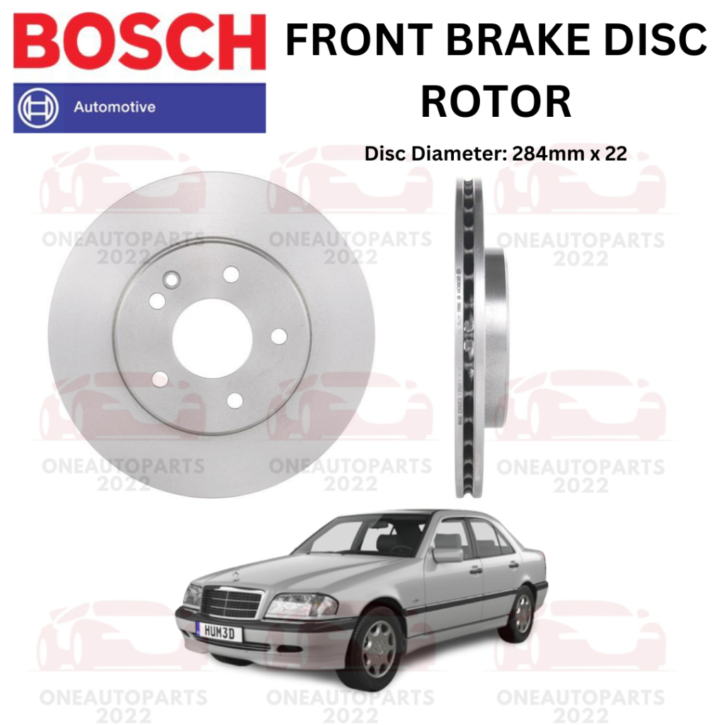 BOSCH FRONT BRAKE DISC ROTOR MERCEDES BENZ W202 (284mm Disc) | Shopee ...
