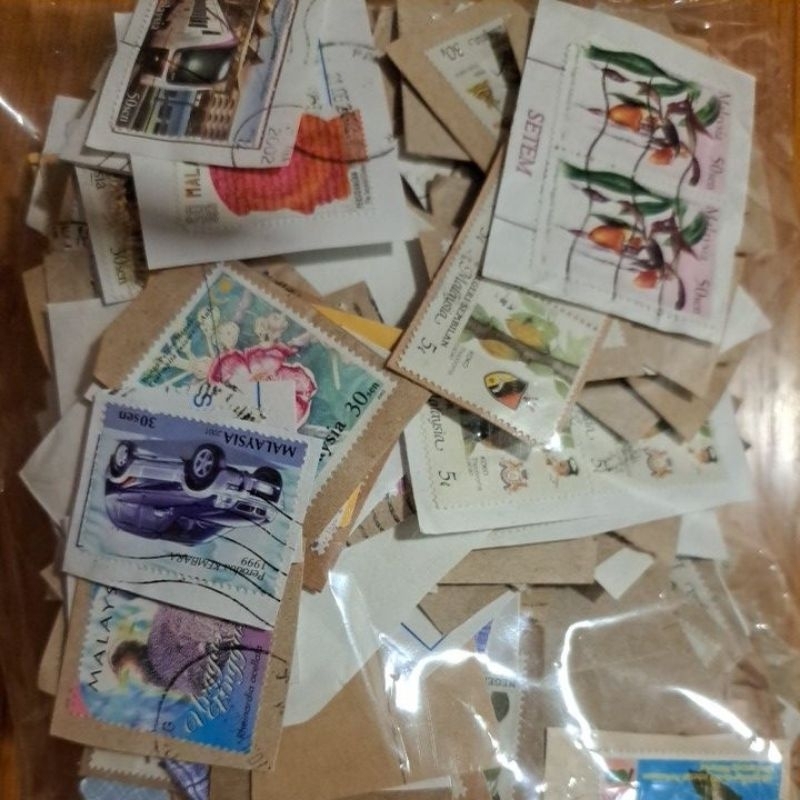 50pcs Of Used Mix Stamp On Paper Got Duplicated | Shopee Philippines