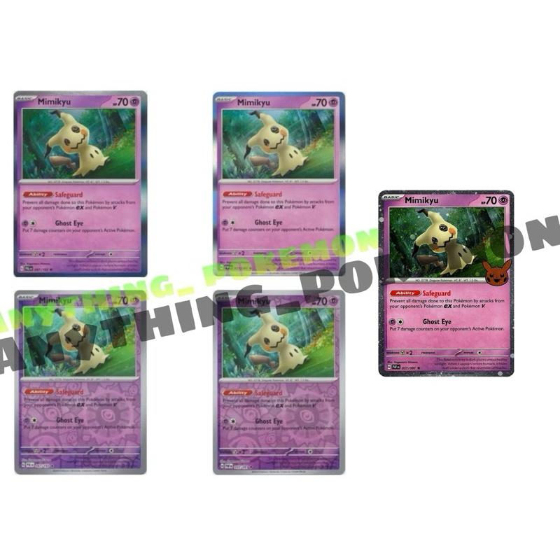 Mimiqui (Mimikyu) 037/091 – Carta Holo O Reverse (aleatoria) – Myboost X Escarlata Y Púrpura 4.5 – Destinos De Paldea – 10 Cartas Pokémon En Francés
