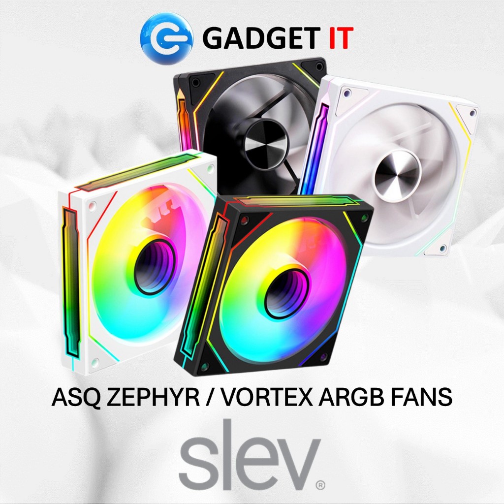 SLEV SLEVFLOW ASQ VORTEX / ZEPHYR 120MM ARGB PC CASING CASE FANS LIAN ...