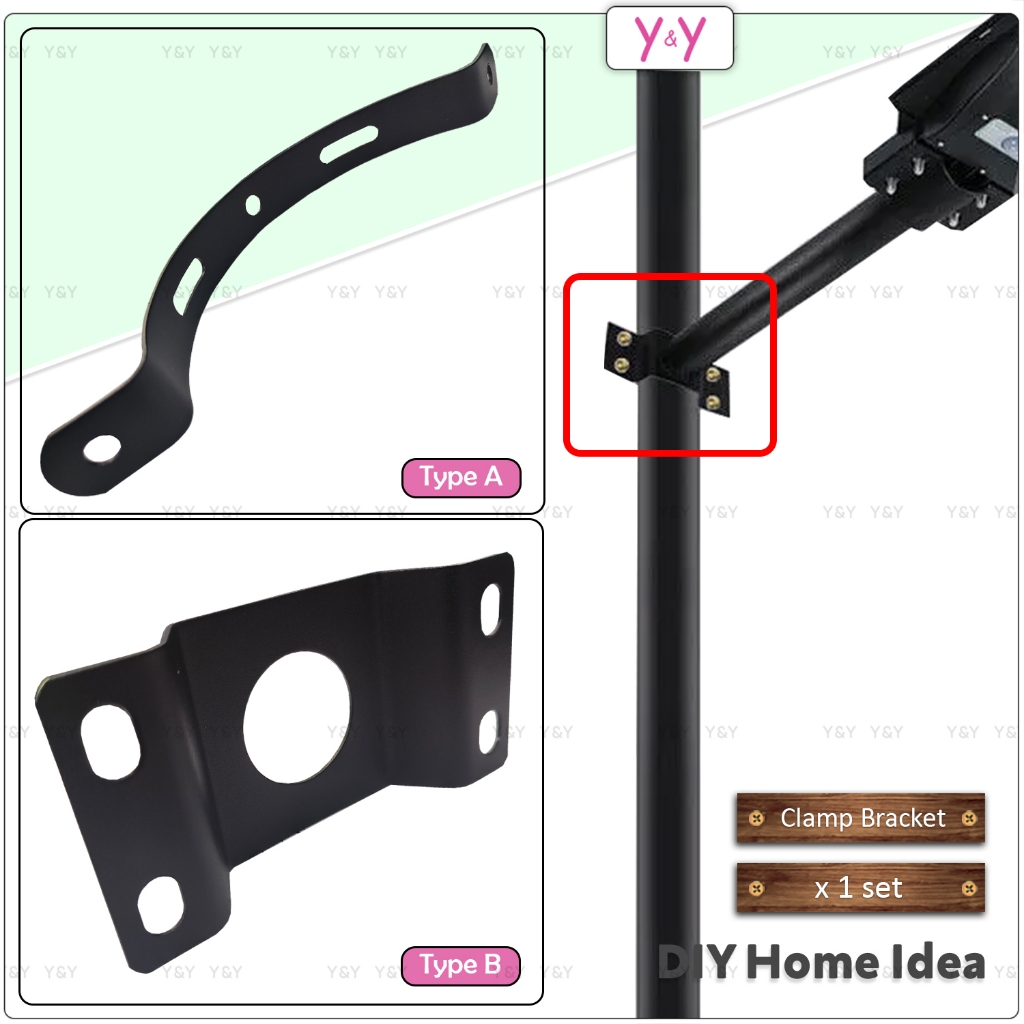 Y&Y Eco Solar Street Light Wall Mounted Pole Clamp Bracket / Besi ...