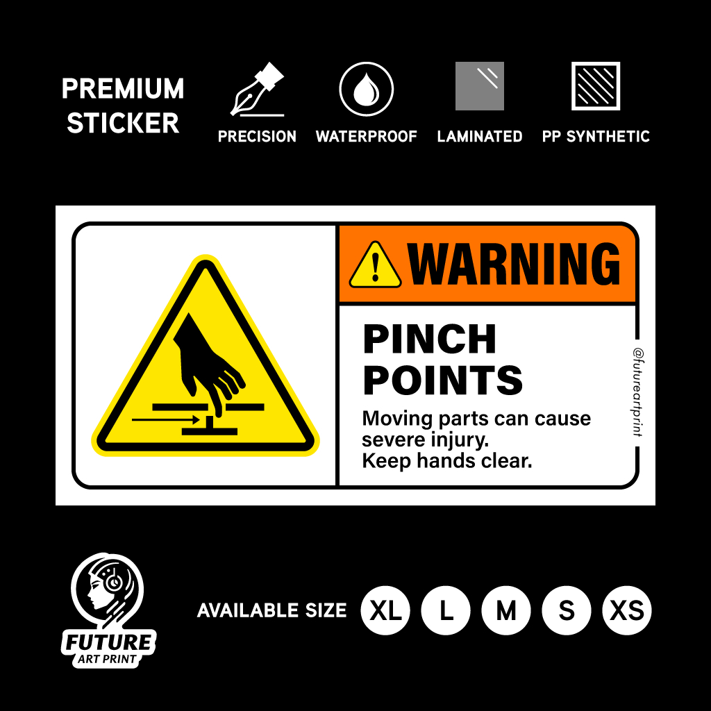 Pinch Points. Pinching Point. Sticker Label Warning Safety Caution ...