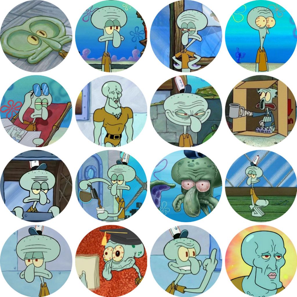 Spongebob Squarepants Squidward Tentacles Button Badge 58mm | Shopee ...