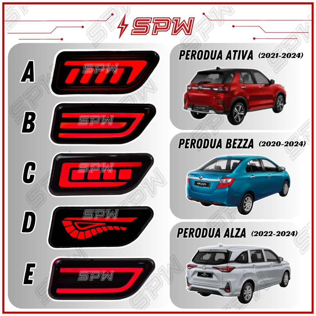 Perodua Bezza Ativa New Alza Reflector Rear Bumper LED DRL Daytime ...
