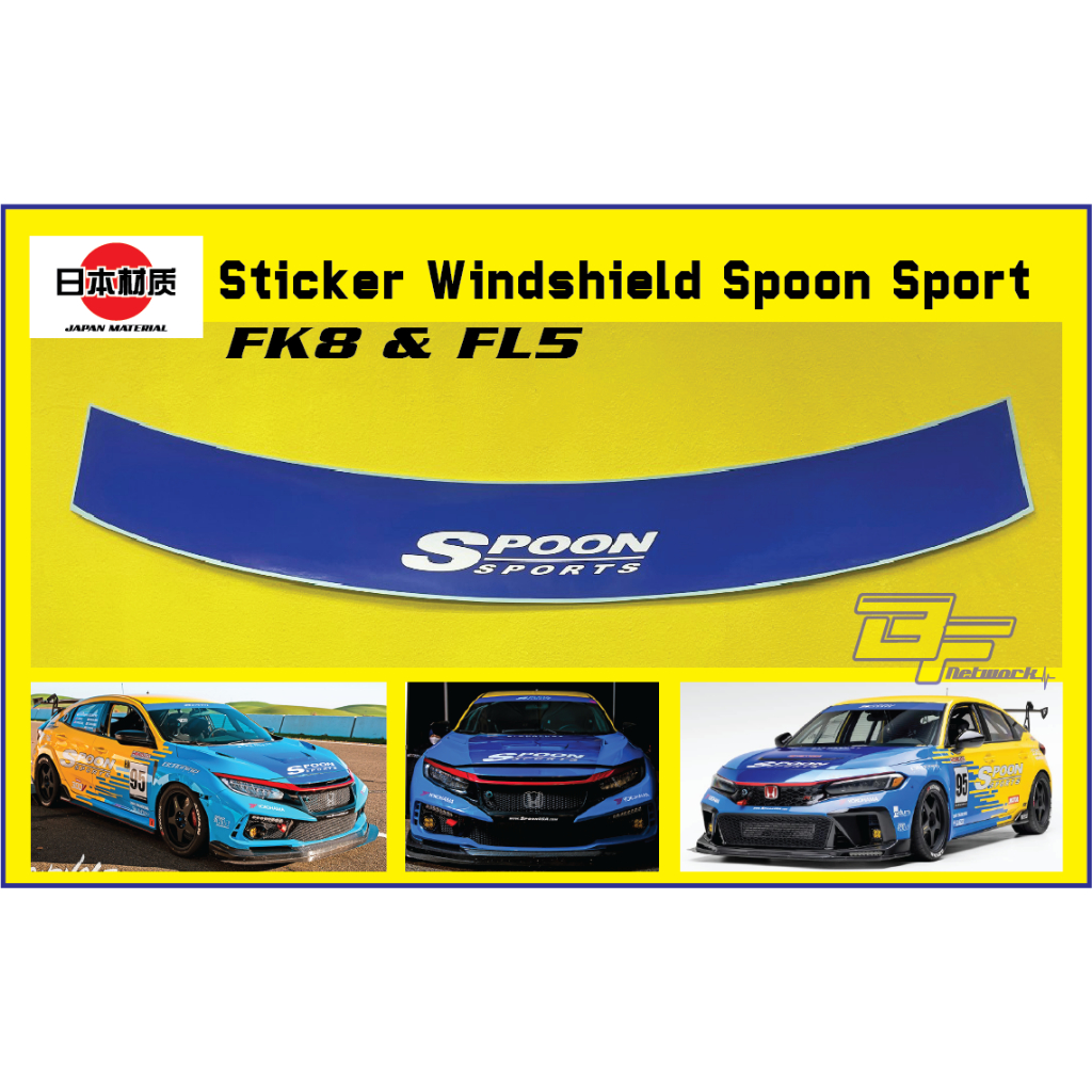 Type R Spoon Sport Windshield sticker Honda FK8 FL5 Windscreen Sticker ...