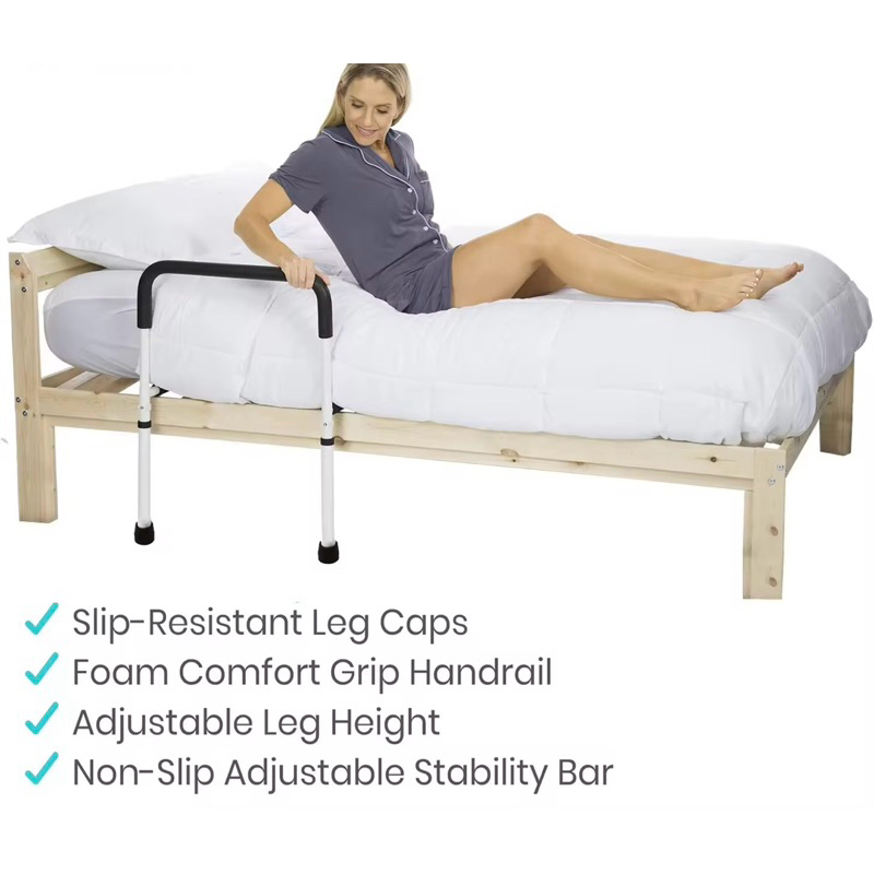 Bed Assist Rails Adjustable Bed Handle with Leg Fall Prevention Hand ...