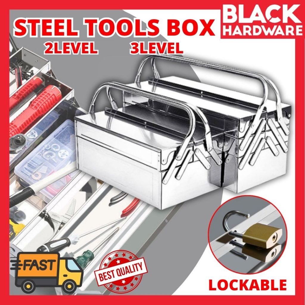 Black Hardware Tool Box Storage Box Heavy Duty 工具箱 Tool Bag 工具包 Toolbox ...