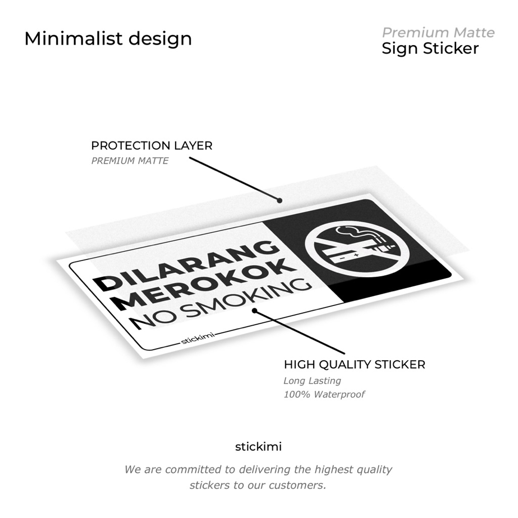 Sticker Dilarang Merokok No Smoking Papan Tanda Larangan Merokok ...