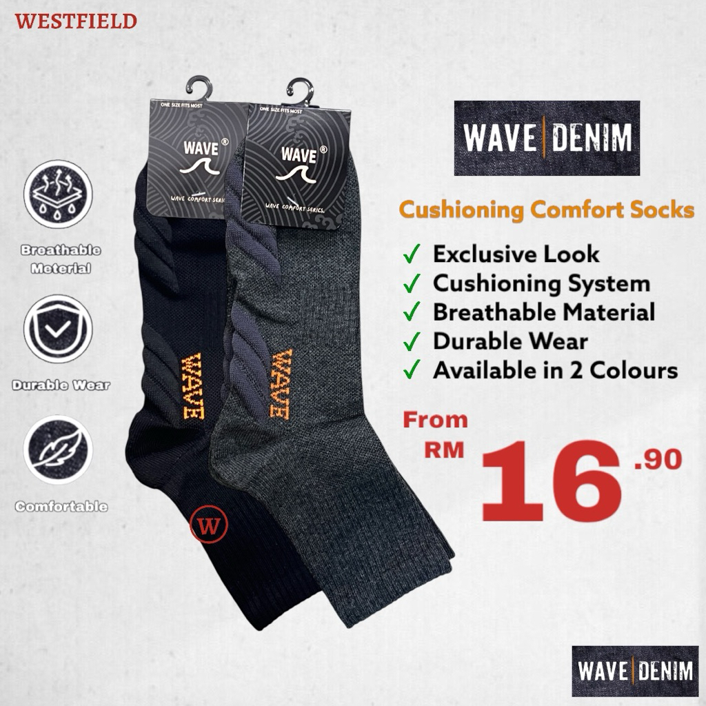 Wave Multi-purpose Cushioning Heavy Duty Work & Sport Comfort Socks ...