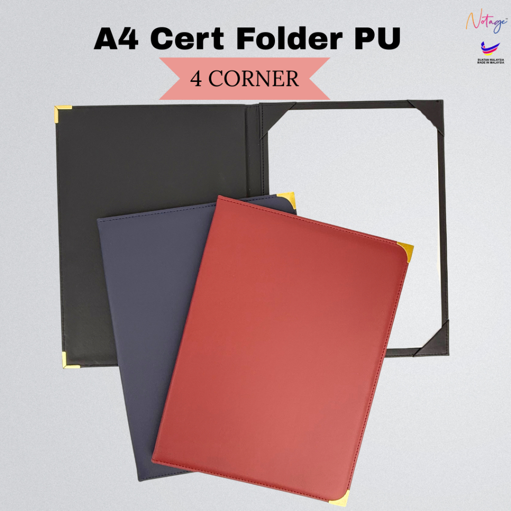 PU Leather A4 Certificate Folder File Document Holder Cover Graduation ...