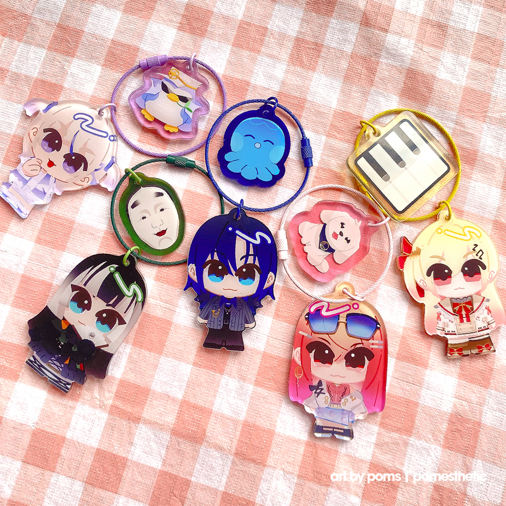 Hololive JP ReGLOSS Borderless Keychain/Charm with Mascot Oshi Mark ...
