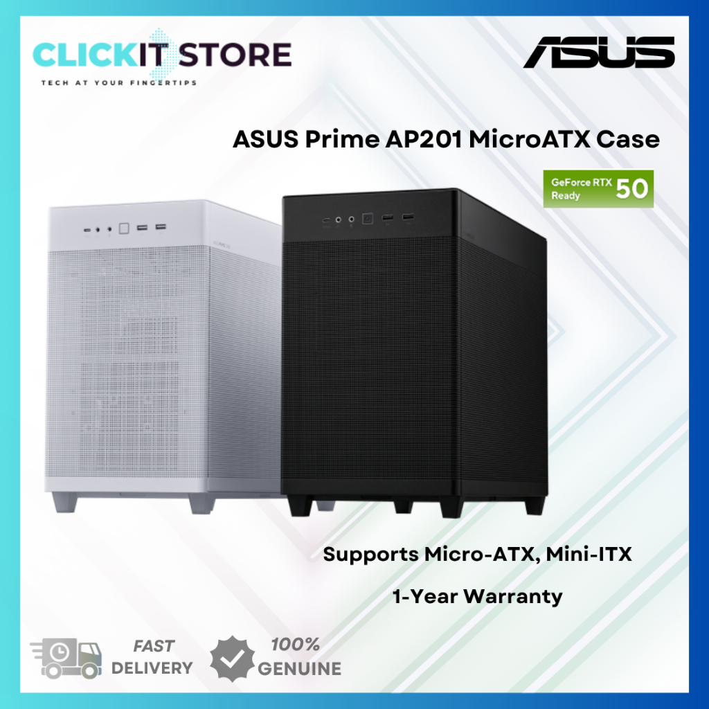 ASUS Prime AP201 MicroATX Black / White Case Dekstop PC Casing CS-AS ...