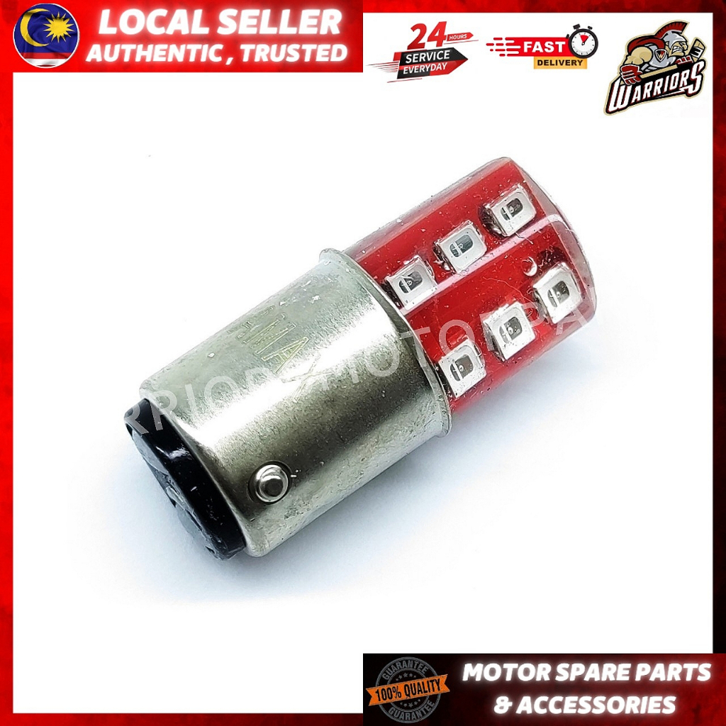 MOTORCYCLE TAIL LAMP LED BULB [AMAX] S25 12V REAR LIGHT LED (RED) WITH