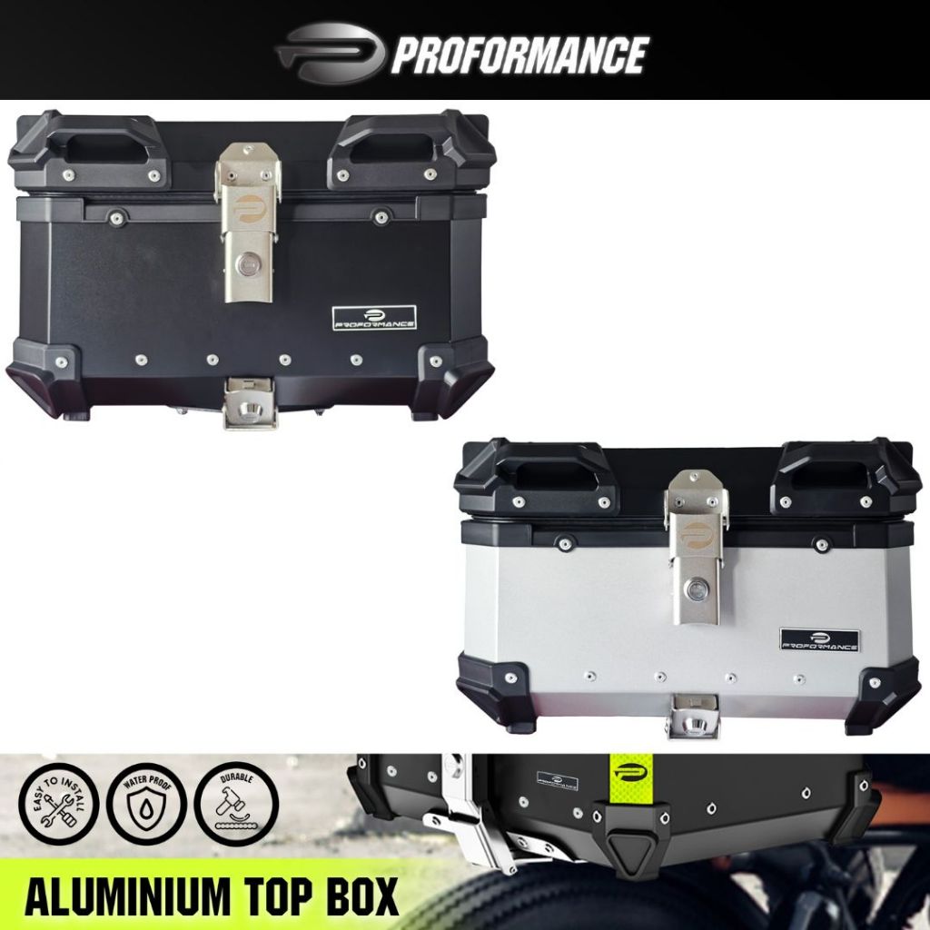 PROFORMANCE Universal Aluminium 32L Top Box for motorbike All Big Bike ...