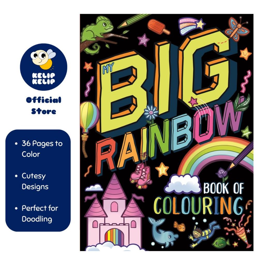 My Big Rainbow Book of Colouring for Kids to Doodle & Color Fun Scenes ...