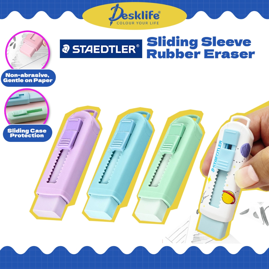 Staedtler Eraser Pastel Colour PVC Free Sliding Sleeve Pemadam Pensil ...