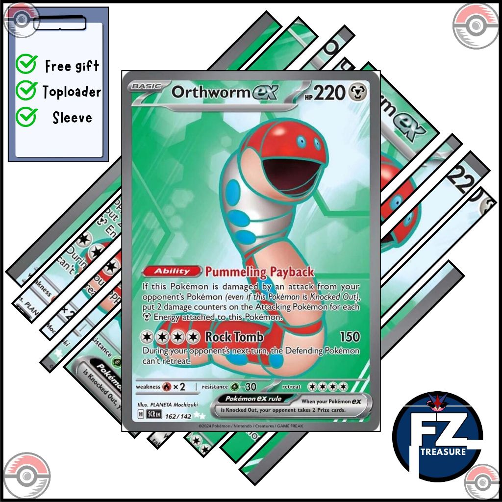 Pokémon TCG Orthworm ex - 162/142 (SCR) [ENG UR] [FZ Treasure] | Shopee ...