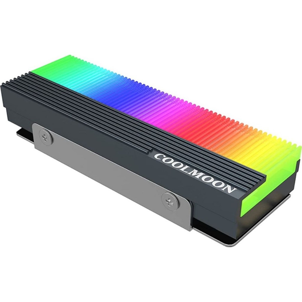M.2 2280 Heatsink Cooler, NVME M.2 Aluminium Heatsink RGB Harde Schijf Gootsteen met Dubbele Interface, Koele 5V 3 Pin M.2 SSD Heatsink Koeler voor 2280 M.2 SSD met Thermisch Pad