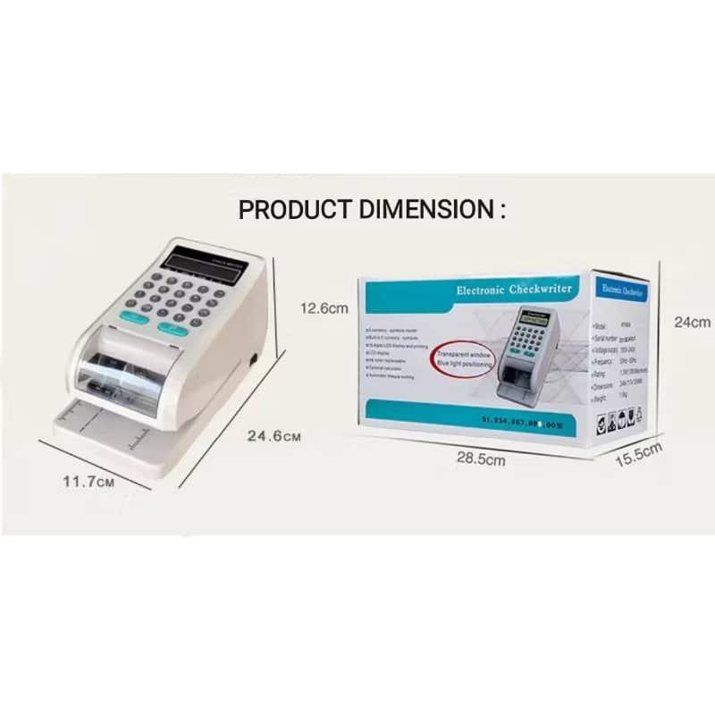 ELECTRONIC CHECKWRITER MACHINE / CHEQUE WRITER MACHINE / TAIWAN NEW ...