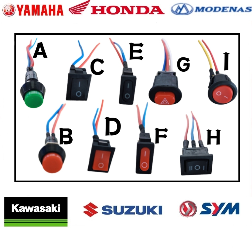 FANTASY0930 9 TYPES SWITCH ON/OFF PUSH BUTTON SUIS HORN HAZARD SWITCH ...