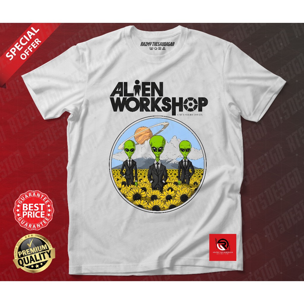 BAJU VINTAGE ALIEN WORKSHOP SKATEBOARD LENGAN PENDEK ROUNDNECK COTTON ...