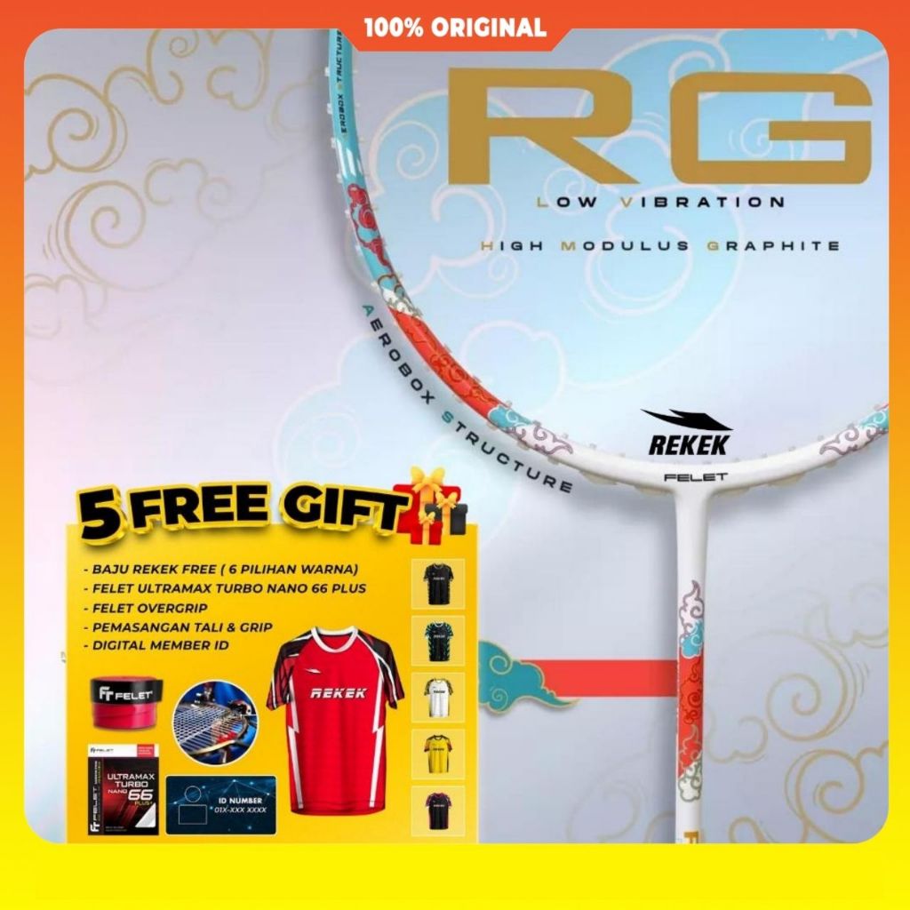 FELET RG Low Vibration High Modulus Graphite Badminton Raket FELET ...