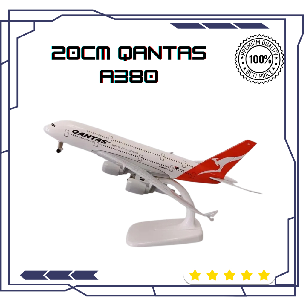 20cm Qantas Airlines Airbus A380 Diecast Aircraft Model Metal Airplane ...