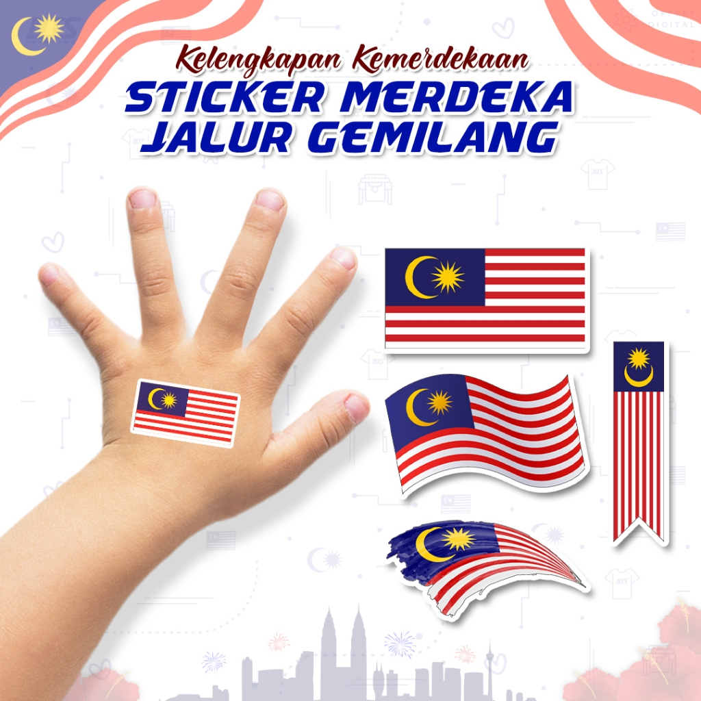 MERDEKA STICKER - GEMILANG JALUR / MERDEKA / PATRIOTIC DECORATION ...