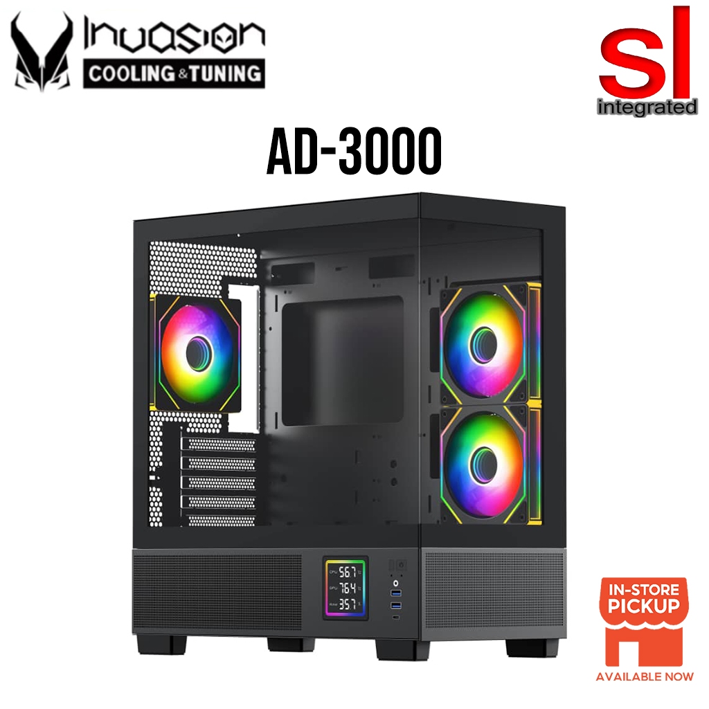 INVASION AD-3000 M-ATX Gaming Casing -(With Aurora Fans) | Shopee ...