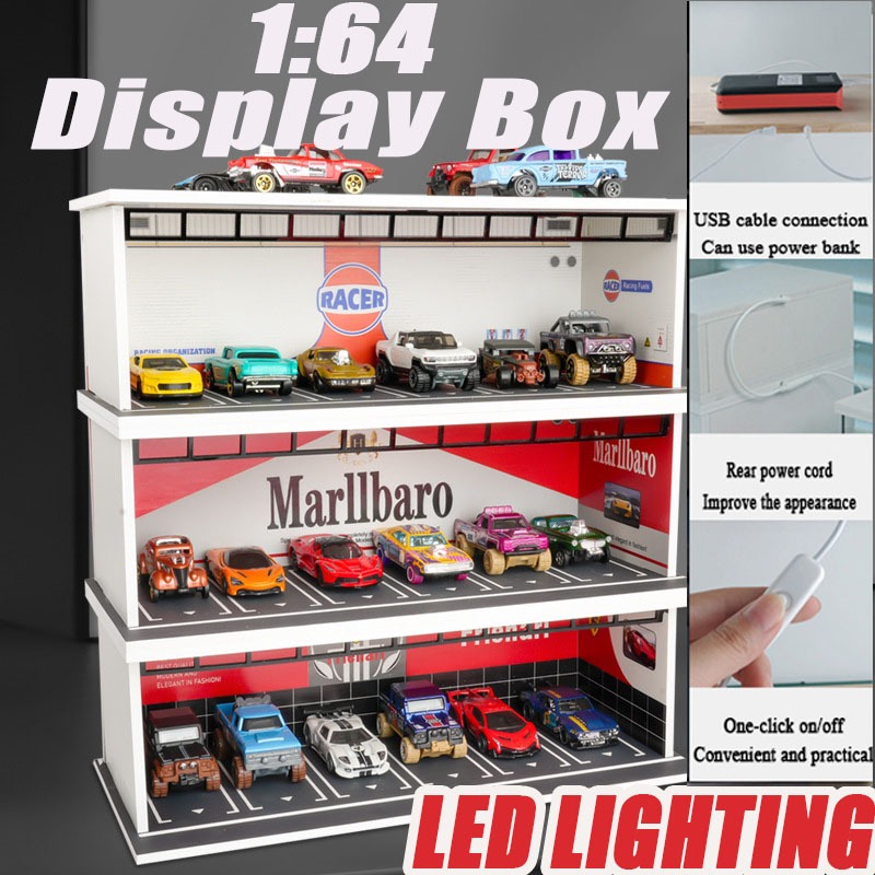1:64 Diorama Car Garage Model City Repair Shop Led Lighting Car ...