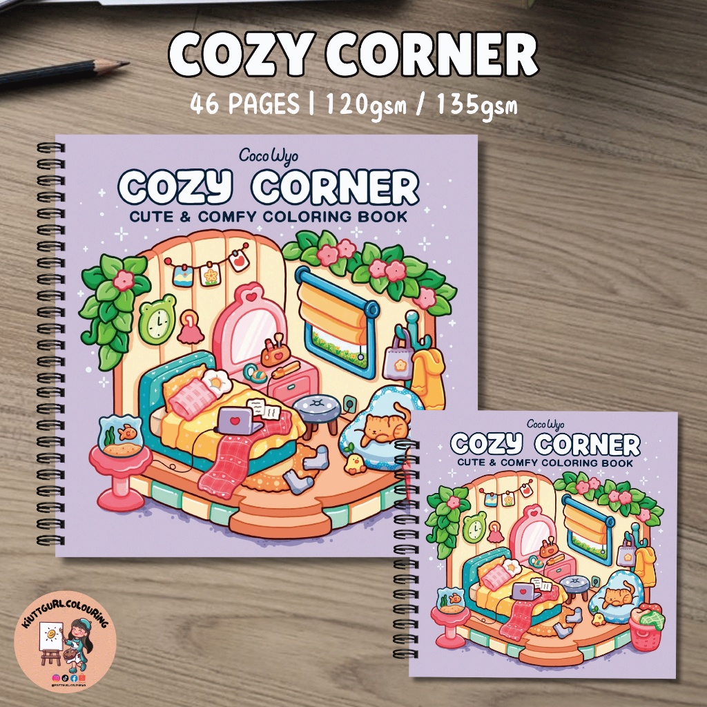 [LASER PRINTED] COZY CORNER By Coco Wyo Colouring Books 46pages ...