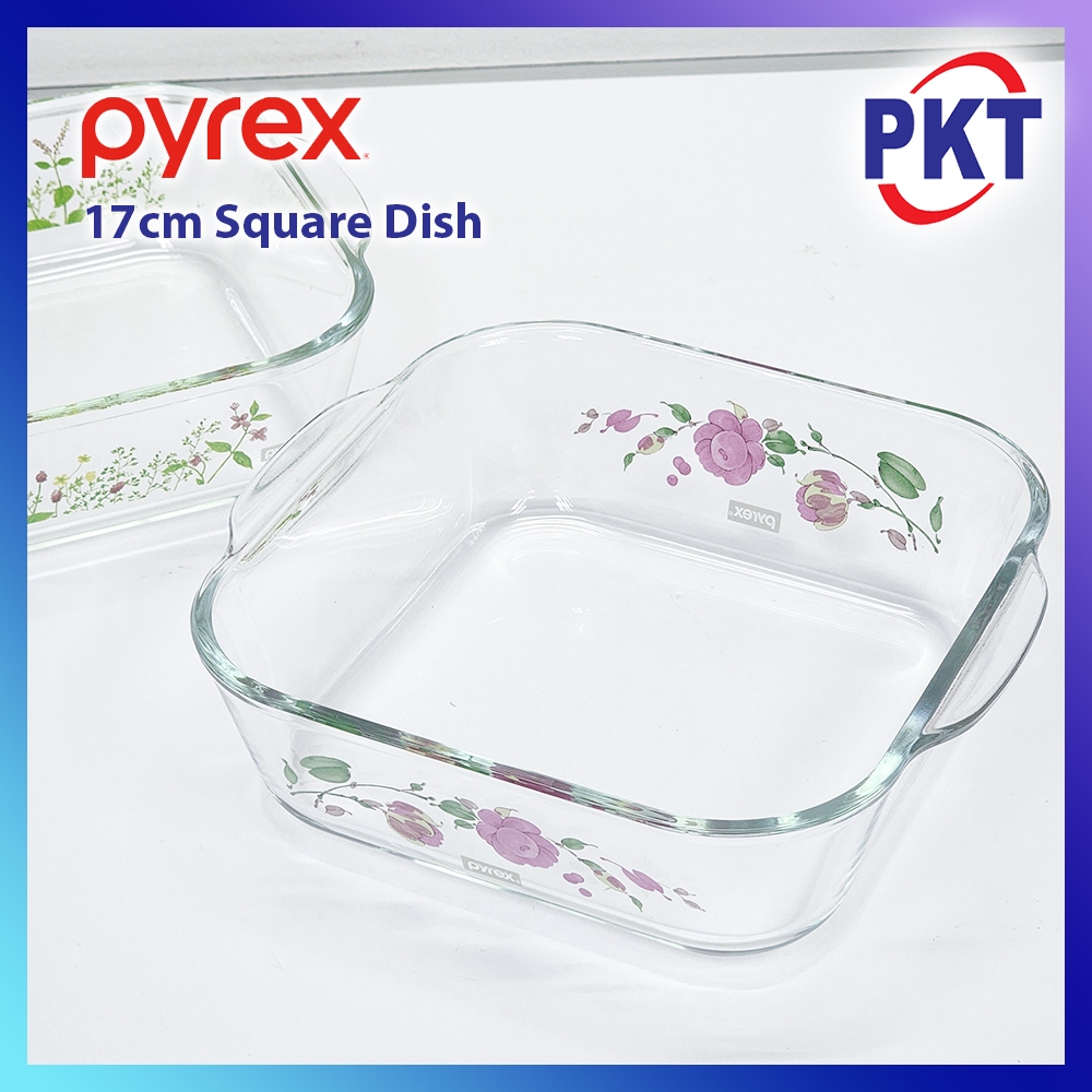 Pyrex Borosilicate Glass Bakeware 17cm Square Baking Dish – Oven Safe ...
